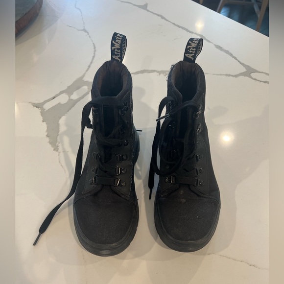 Dr Marten All Black Cloth Boots size 7 - Picture 2 of 4